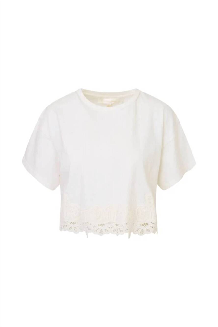 NEW LOVESHACKFANCY women's karolin tee in white